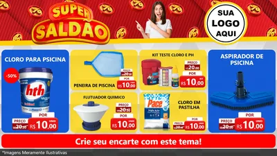 Modelo de TV para TV Horizontal com o tema Super Saldão para Produtos para Piscina
