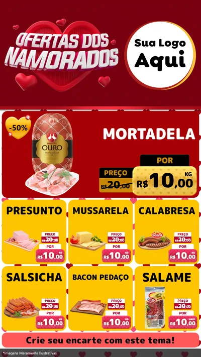 Modelo de Rede Social para Stories com o tema Ofertas Dos Namorados para Frios e Laticínios