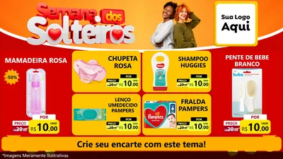 Modelo de TV para TV Horizontal com o tema Semana dos Solteiros para Bebês