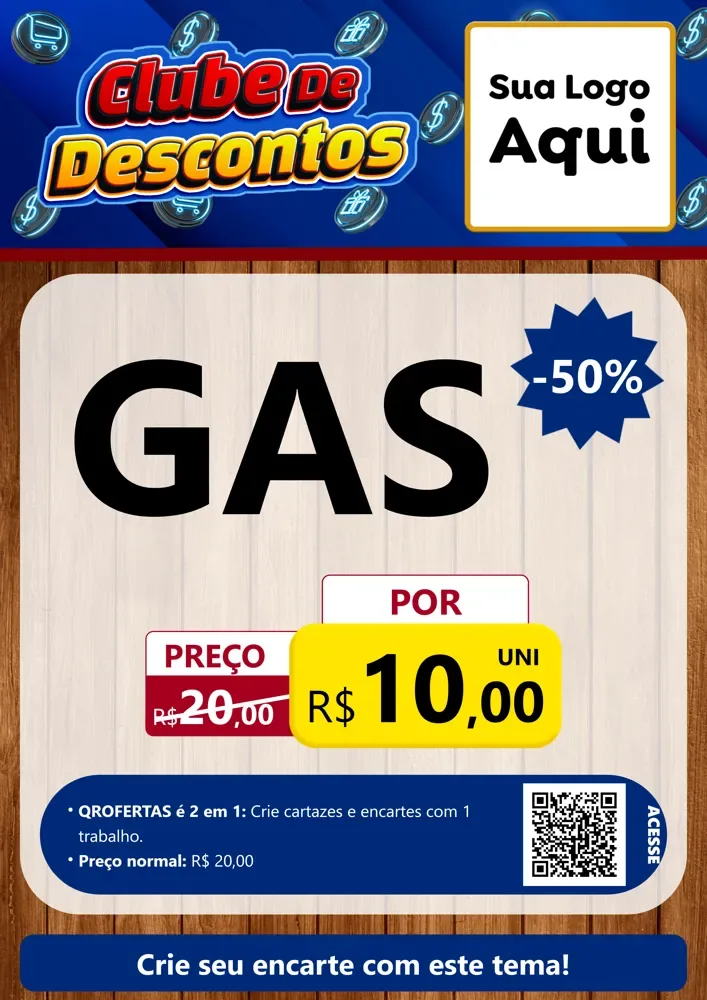 Modelo de Cartaz para Cartaz A4 Vertical com o tema Clube de Descontos para Água e gás