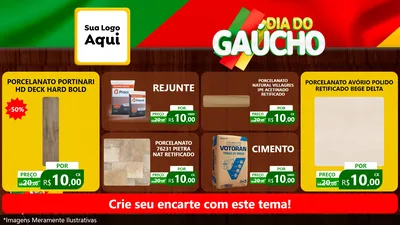 Modelo de TV para TV Horizontal com o tema Dia do Gaúcho para Pisos e revestimentos