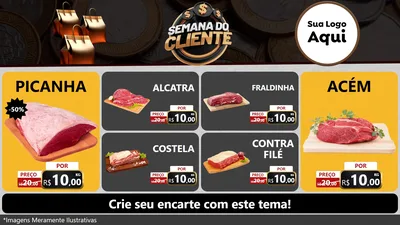 Modelo de TV para TV Horizontal com o tema Semana do Cliente para Açougue