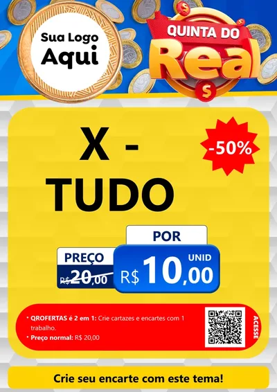 Modelo de Cartaz para Cartaz A4 Vertical com o tema Quinta do Real para Hamburgueria