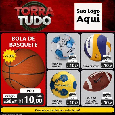 Modelo de Rede Social para Feed Facebook com o tema Torra Tudo para Artigos Esportivos