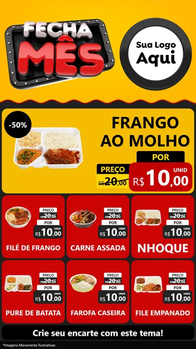 Modelo de Rede Social para Stories com o tema Fecha Mês para Restaurante