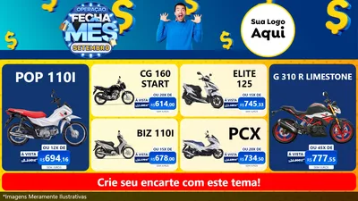 Modelo de TV para TV Horizontal com o tema Operação Fecha Mês Setembro para Concessionaria de Motos