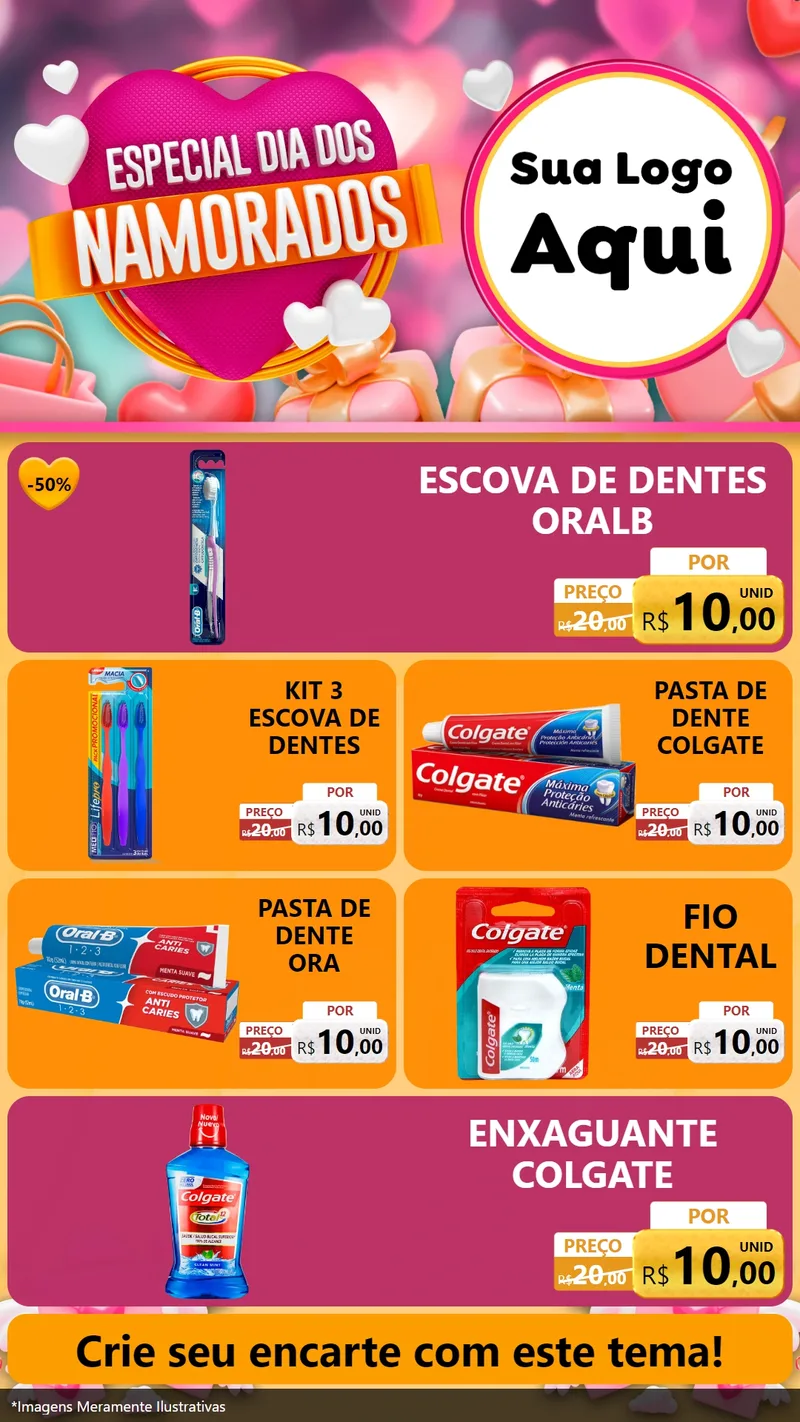 Modelo de TV para TV Vertical com o tema Especial Dia dos Namorados para Higiene Pessoal