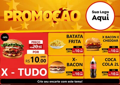 Modelo de Encarte para Encarte A4 Horizontal com o tema Promoção para Hamburgueria