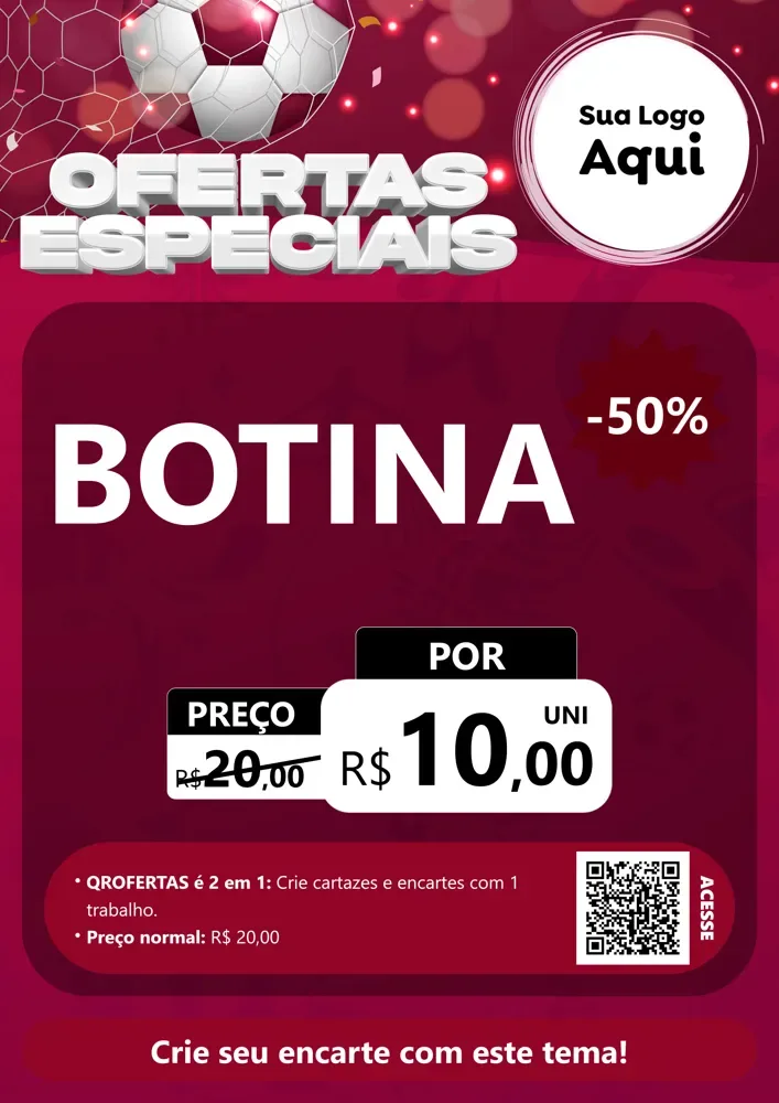 Modelo de Cartaz para Cartaz A4 Vertical com o tema Ofertas Especiais - Futebol para Agropecuária