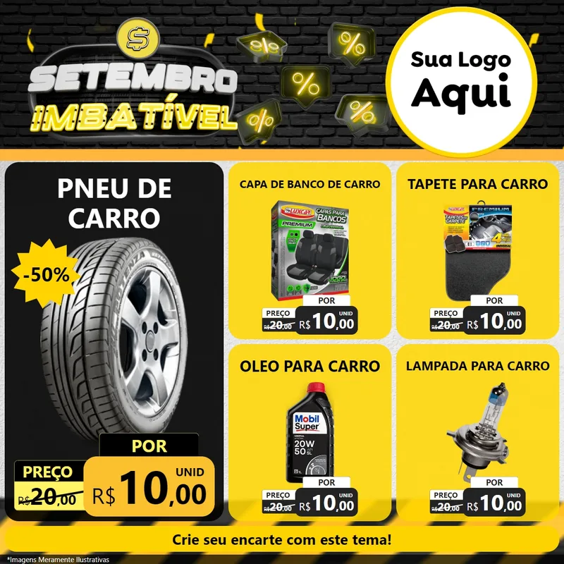 Modelo de Rede Social para Feed Facebook com o tema Setembro Imbatível para Auto peças