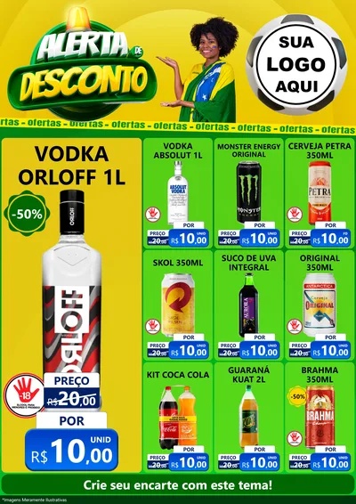 Modelo de Encarte para Encarte A4 Vertical com o tema Alerta de Desconto para Distribuidora de bebidas