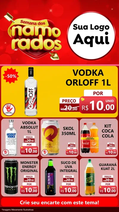 Modelo de Rede Social para Stories com o tema Semana dos namorados para Distribuidora de bebidas