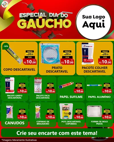 Modelo de Rede Social para Feed Instagram com o tema Especial Dia do Gaúcho para Embalagens