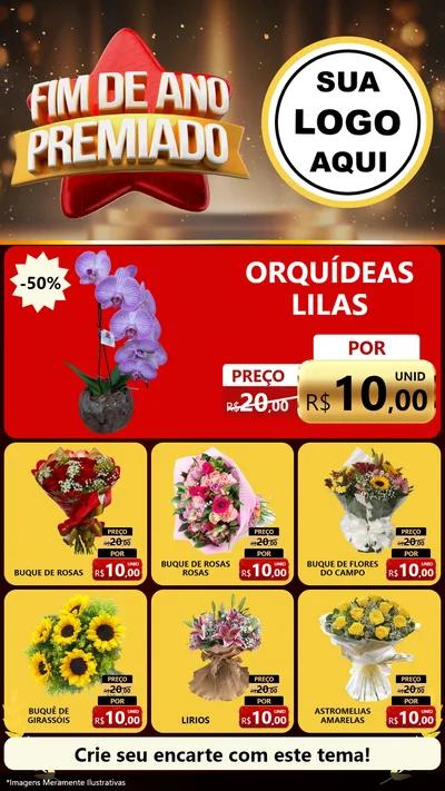 Modelo de Rede Social para Stories com o tema Fim de Ano Premiado para Floricultura e jardim