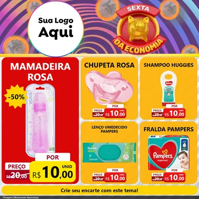 Modelo de Rede Social para Feed Facebook com o tema Sexta da Economia para Bebês
