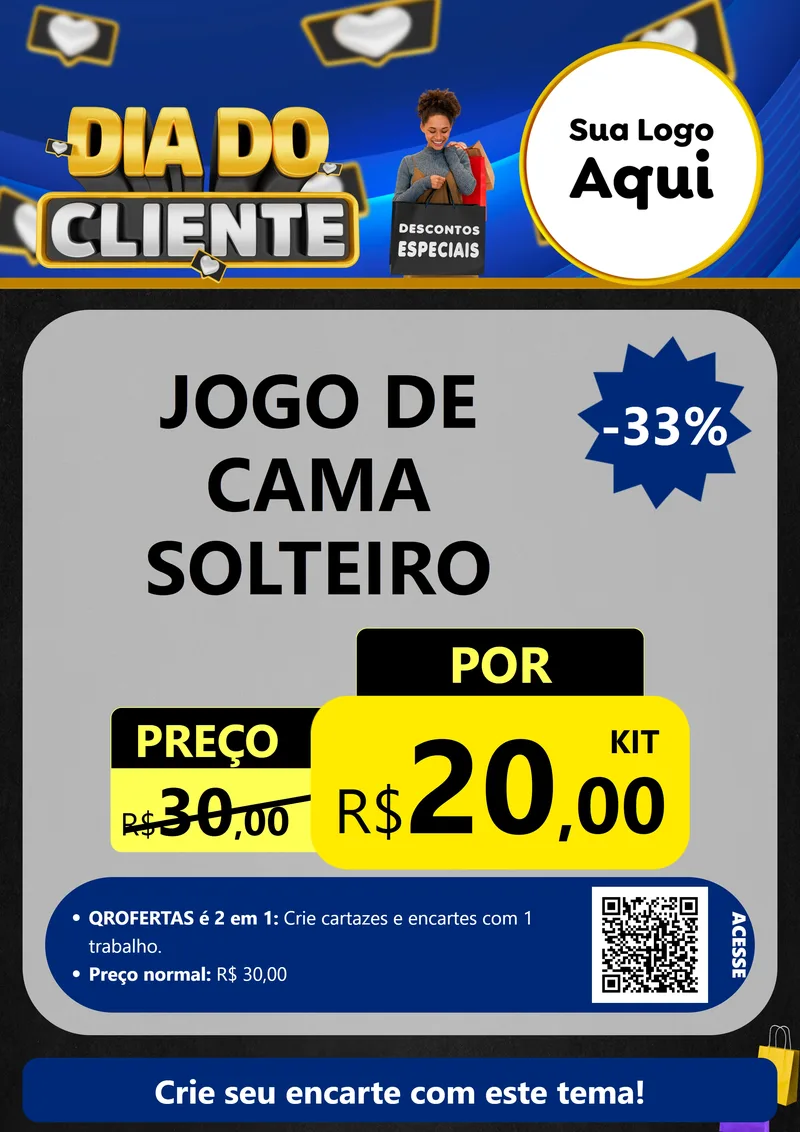 Modelo de Cartaz para Cartaz A4 Vertical com o tema Dia Do Cliente para Cama, Mesa e Banho