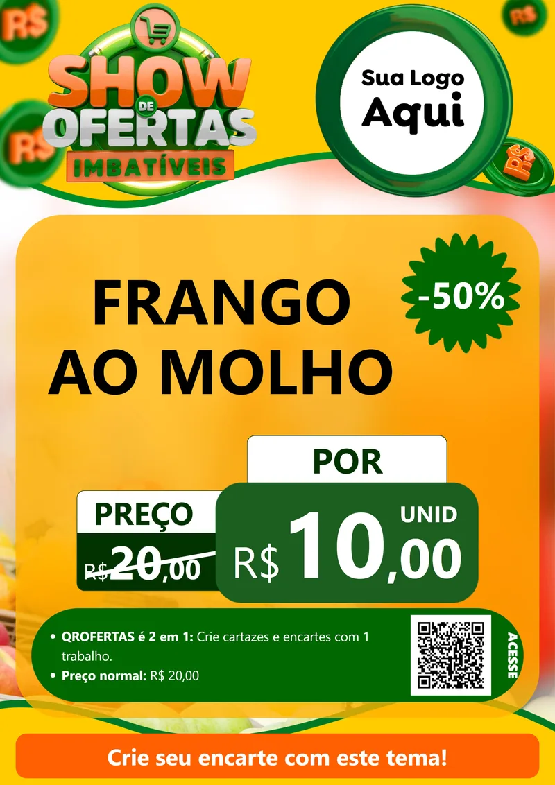Modelo de Cartaz para Cartaz A4 Vertical com o tema Show de Ofertas Imbatíveis para Restaurante