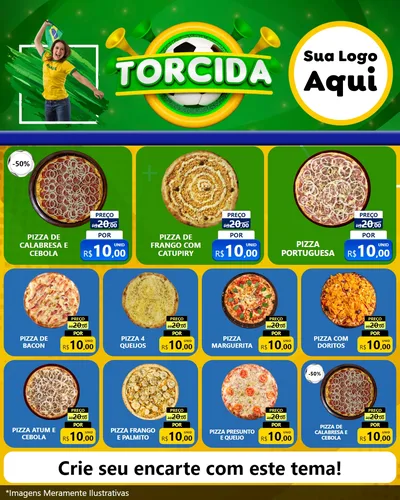 Modelo de Rede Social para Feed Instagram com o tema Torcida para Pizzaria
