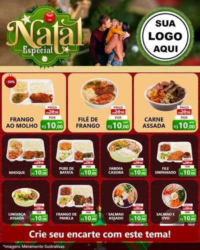 Modelo de Rede Social para Feed Instagram com o tema Natal Especial para Restaurante