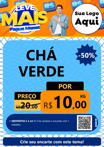 Modelo de Cartaz para Cartaz A4 Vertical com o tema Leve Mais, Pague Menos para Produtos Naturais