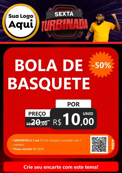 Modelo de Cartaz para Cartaz A4 Vertical com o tema Sexta Turbinada para Artigos Esportivos