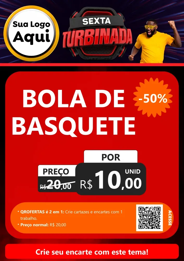 Modelo de Cartaz para Cartaz A4 Vertical com o tema Sexta Turbinada para Artigos Esportivos