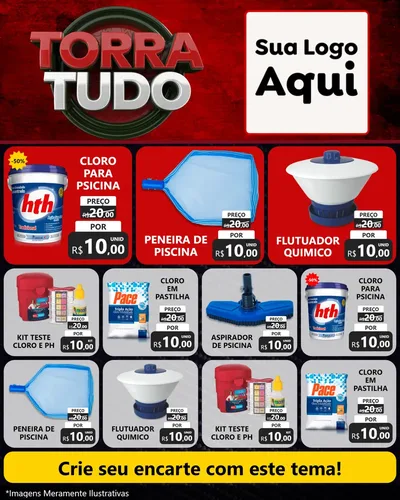 Modelo de Rede Social para Feed Instagram com o tema Torra Tudo para Produtos para Piscina