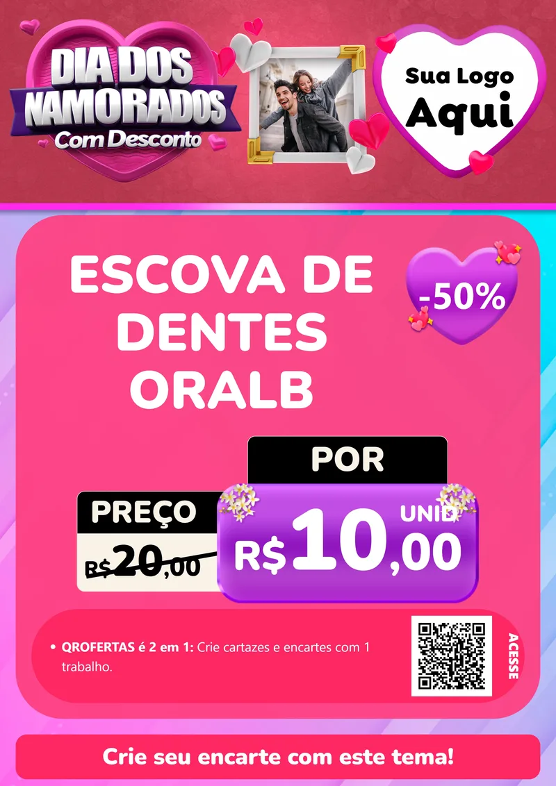 Modelo de Cartaz para Cartaz A4 Vertical com o tema Dia Dos Namorados Com Desconto para Higiene Pessoal