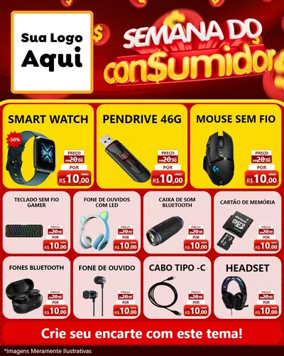 Modelo de Rede Social para Feed Instagram com o tema Semana do Consumidor para Informática