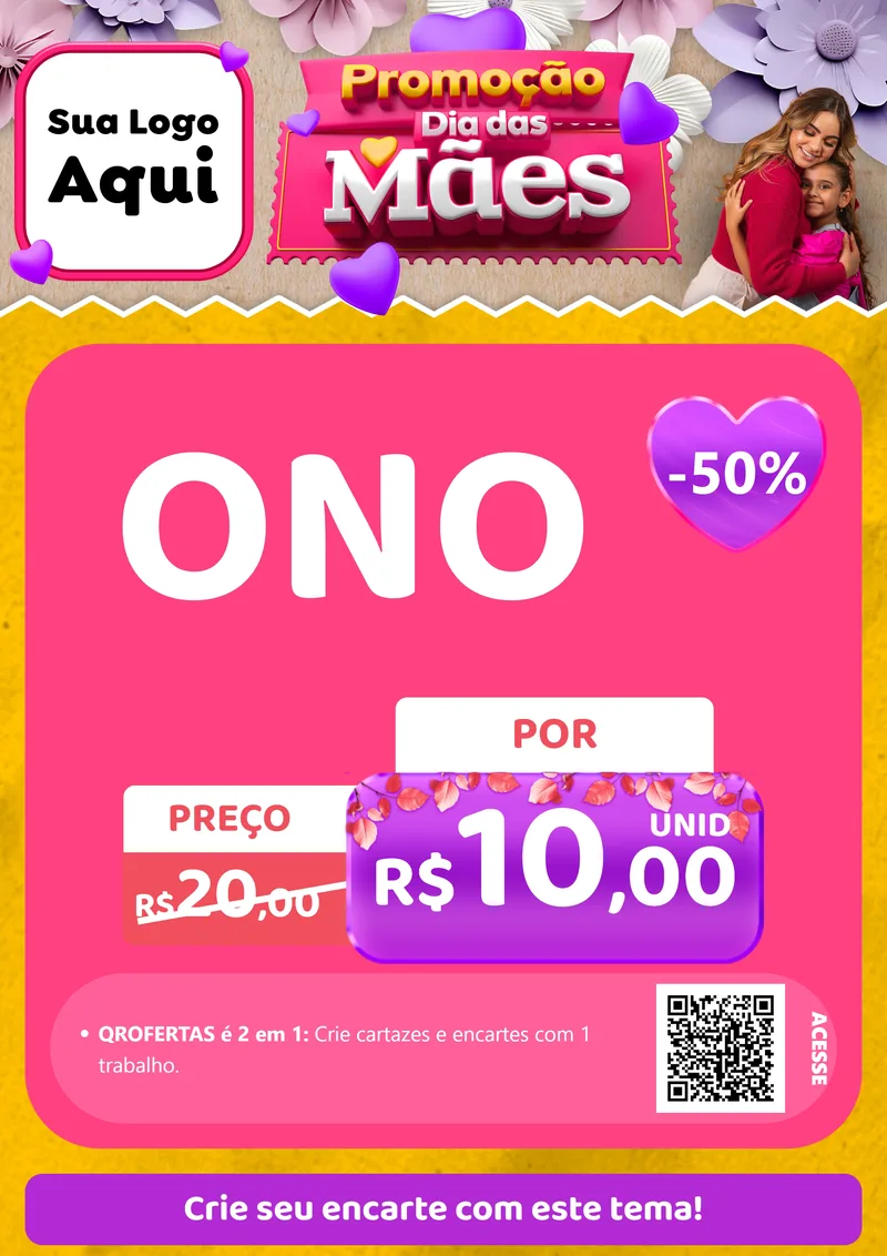 Modelo de Cartaz para Cartaz A4 Vertical com o tema Promoção Dia das Mães para Óticas