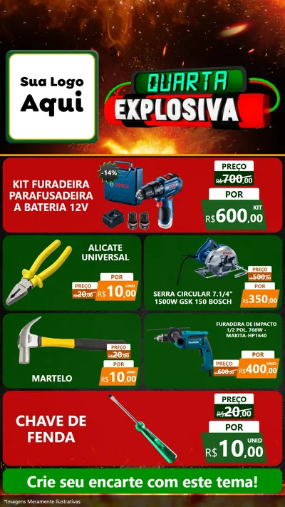 Modelo de TV para TV Vertical com o tema Quarta Explosiva para Maquinas e Ferramentas