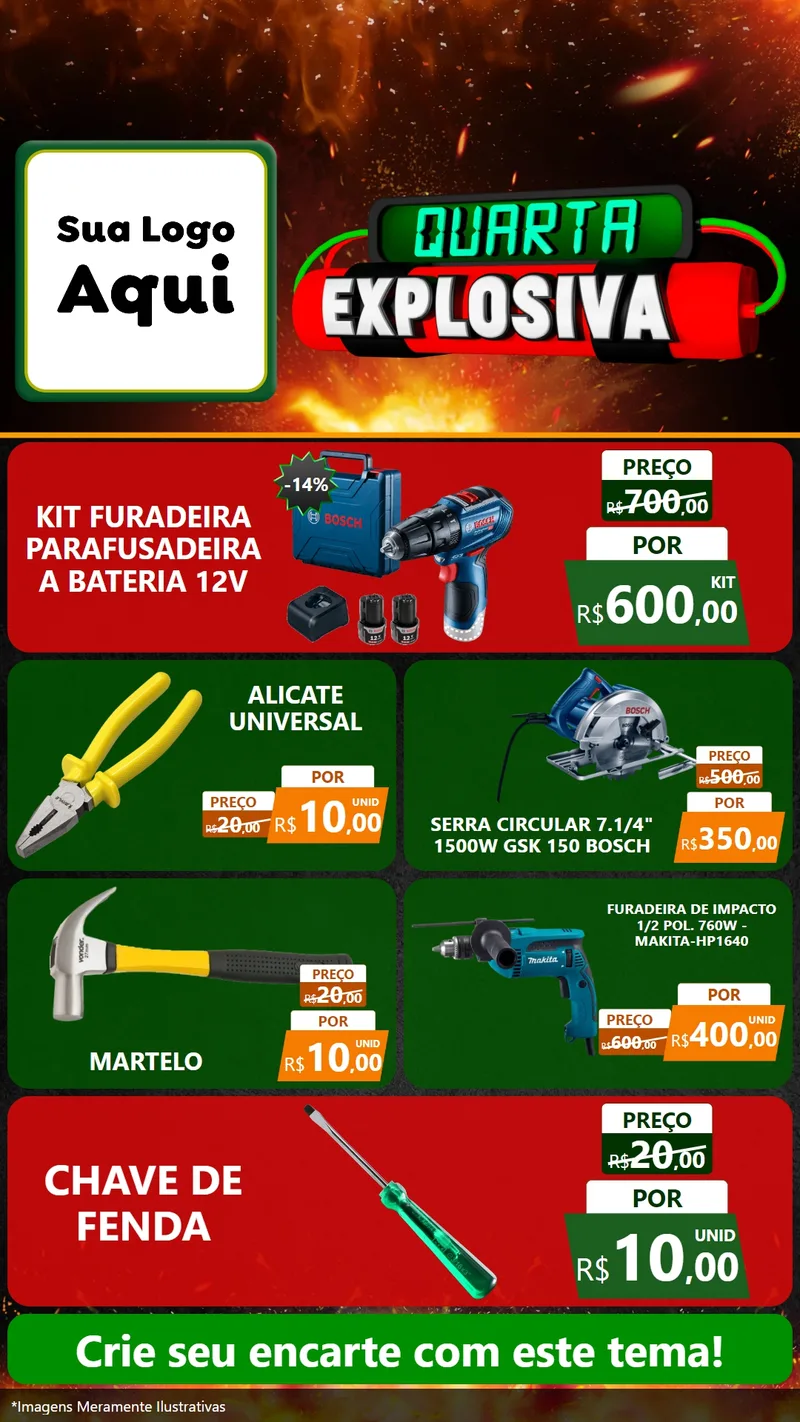 Modelo de TV para TV Vertical com o tema Quarta Explosiva para Maquinas e Ferramentas
