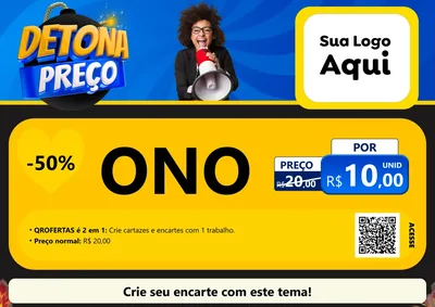 Modelo de Cartaz para Cartaz A4 Horizontal com o tema Detona Preços para Óticas