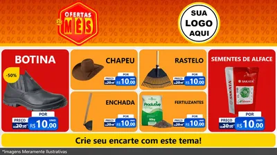 Modelo de TV para TV Horizontal com o tema Ofertas do Mês para Agropecuária