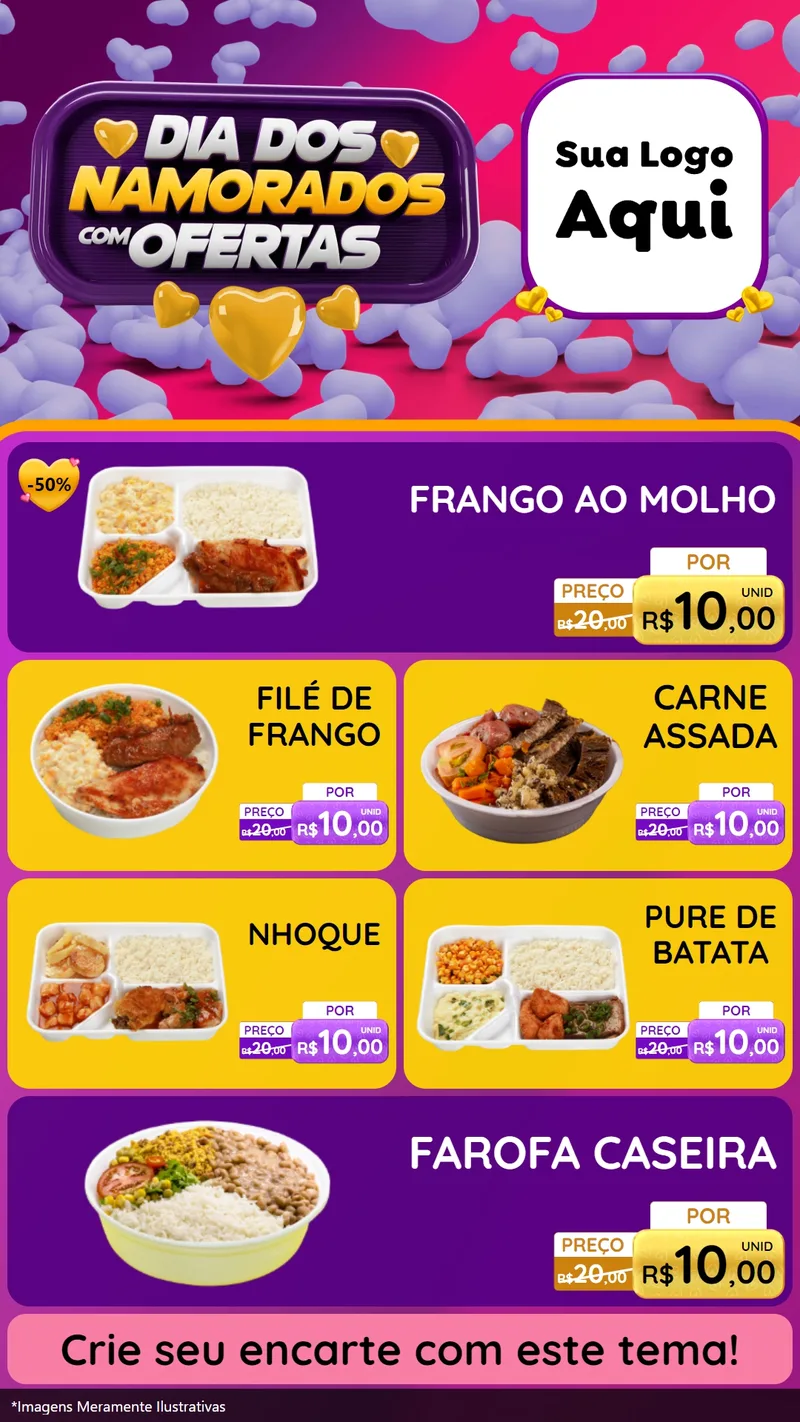 Modelo de TV para TV Vertical com o tema Dia Dos Namorados Com Ofertas para Restaurante