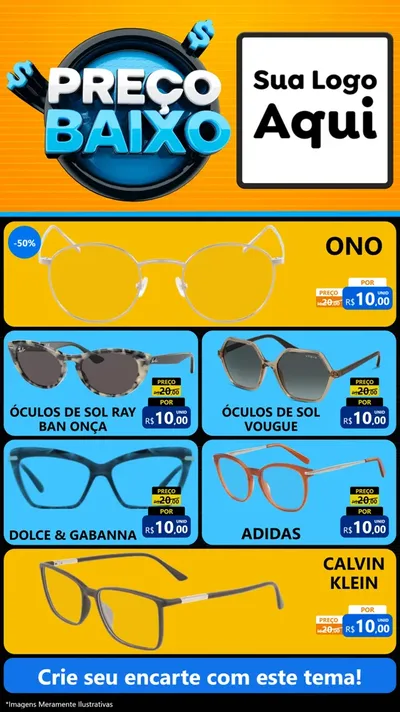 Modelo de TV para TV Vertical com o tema Preço Baixo para Óticas
