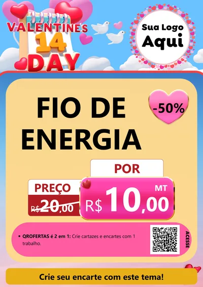 Modelo de Cartaz para Cartaz A4 Vertical com o tema Valentine's Day para Materiais Elétricos