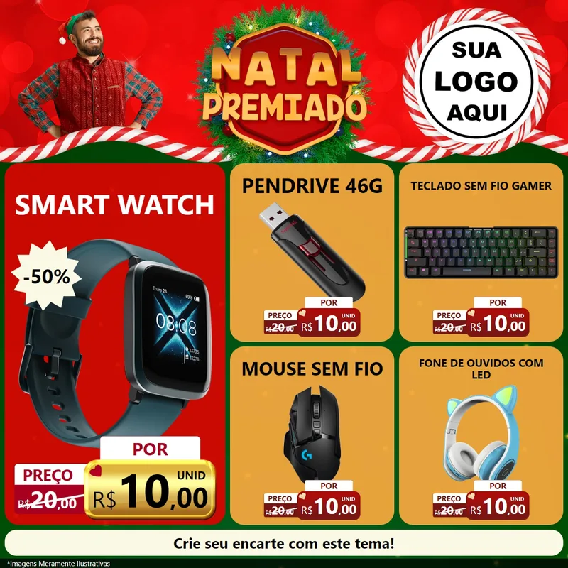 Modelo de Rede Social para Feed Facebook com o tema Natal Premiado para Informática