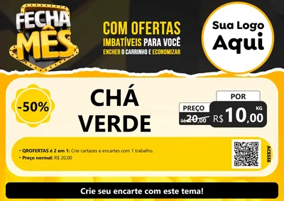 Modelo de Cartaz para Cartaz A4 Horizontal com o tema Fecha Mês para Produtos Naturais