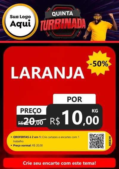 Modelo de Cartaz para Cartaz A4 Vertical com o tema Quinta Turbinada para Hortifrúti