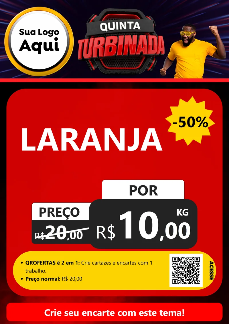 Modelo de Cartaz para Cartaz A4 Vertical com o tema Quinta Turbinada para Hortifrúti