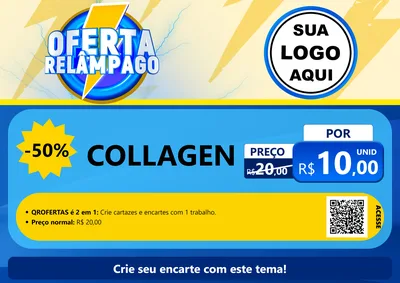 Modelo de Cartaz para Cartaz A4 Horizontal com o tema Oferta Relâmpago para Suplementos alimentares