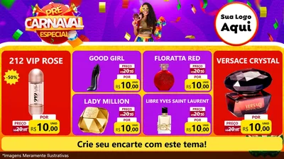 Modelo de TV para TV Horizontal com o tema Pré-Carnaval Especial para Perfumes