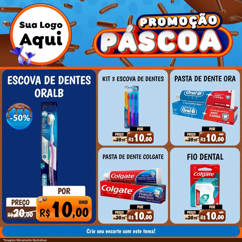 Modelo de Rede Social para Feed Facebook com o tema Promoção Páscoa para Higiene Pessoal