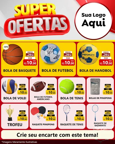Modelo de Rede Social para Feed Instagram com o tema Super Ofertas para Artigos Esportivos