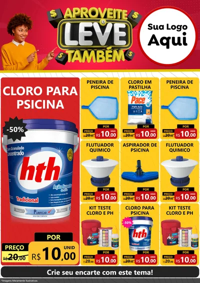 Modelo de Encarte para Encarte A4 Vertical com o tema Aproveite e Leve Também para Produtos para Piscina