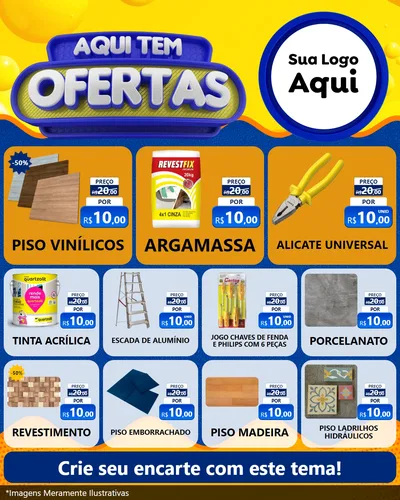 Modelo de Rede Social para Feed Instagram com o tema Aqui Tem Ofertas para Material para Construção