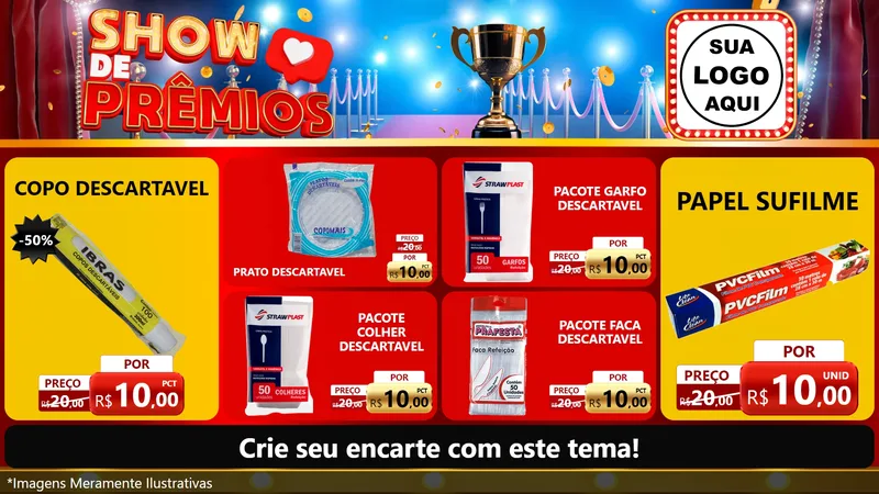 Modelo de TV para TV Horizontal com o tema Show de Prêmios para Embalagens