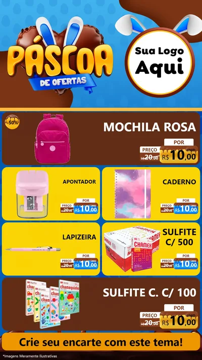 Modelo de TV para TV Vertical com o tema Páscoa de Ofertas para Papelaria