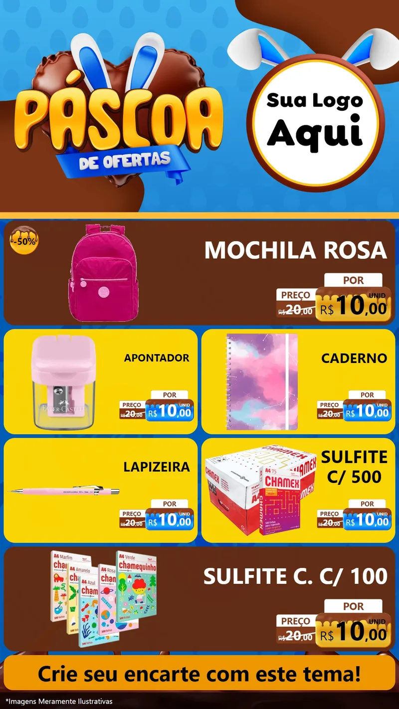 Modelo de TV para TV Vertical com o tema Páscoa de Ofertas para Papelaria